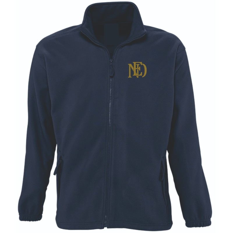 ΖΑΚΕΤΑ FLEECE UNIZEX ΜΠΛΕ NAVY ΜΕ ΚΕΝΤΗΜΕΝΟ ΛΟΓΟΤΥΠΟ